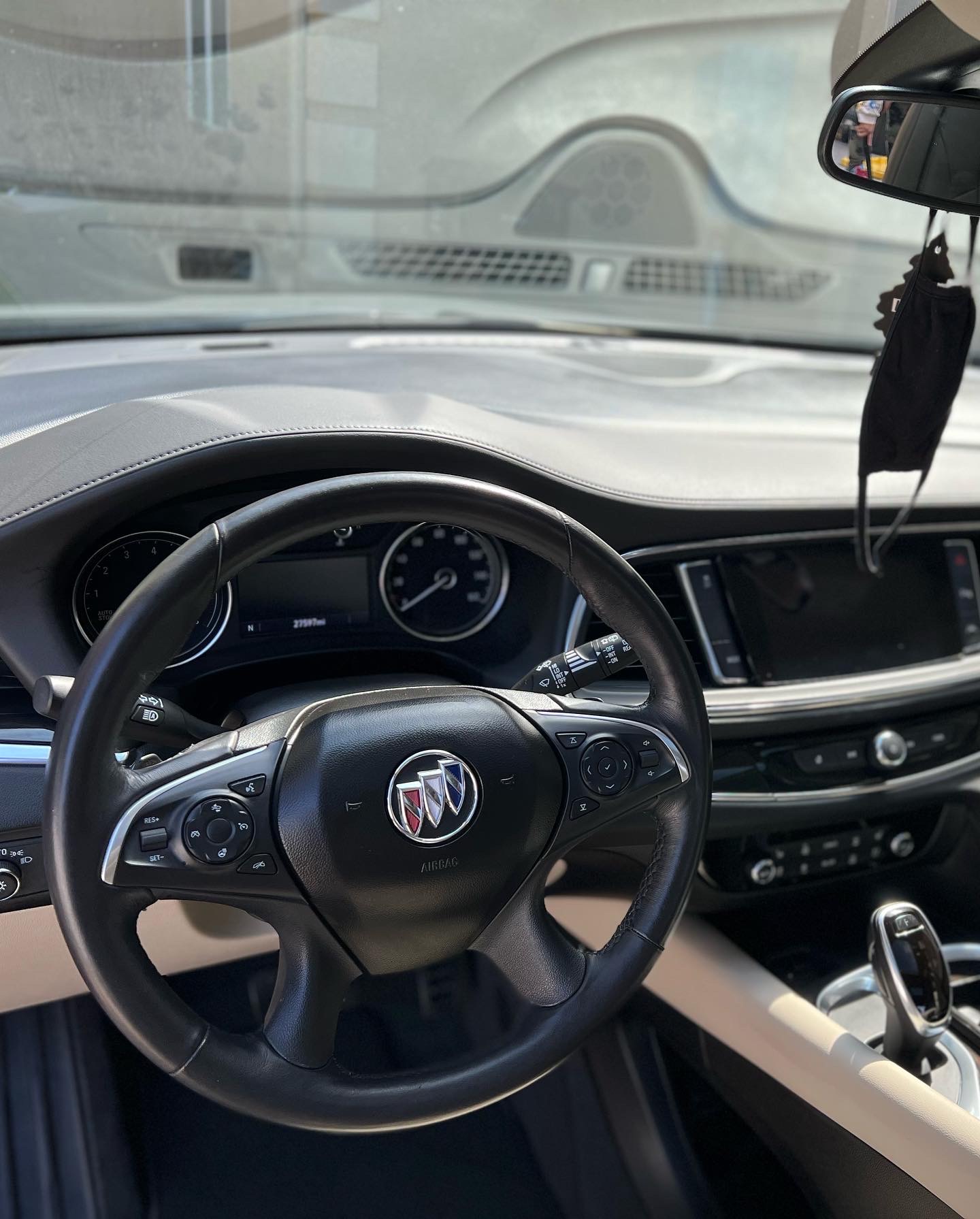 Detailed Buick dashboard, steering wheel and center console